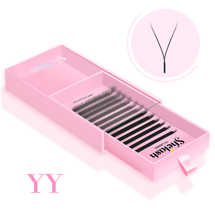 SHELASH YY  lashes, soft lightweight, slim base for easy fanning & quick volume lash applications